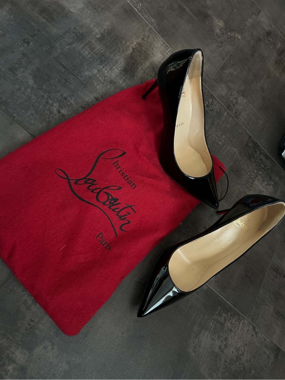 Auth NEW Christian Louboutin Kate 85 Heel Black 36.5 +RECEIPT Patent point Pumps